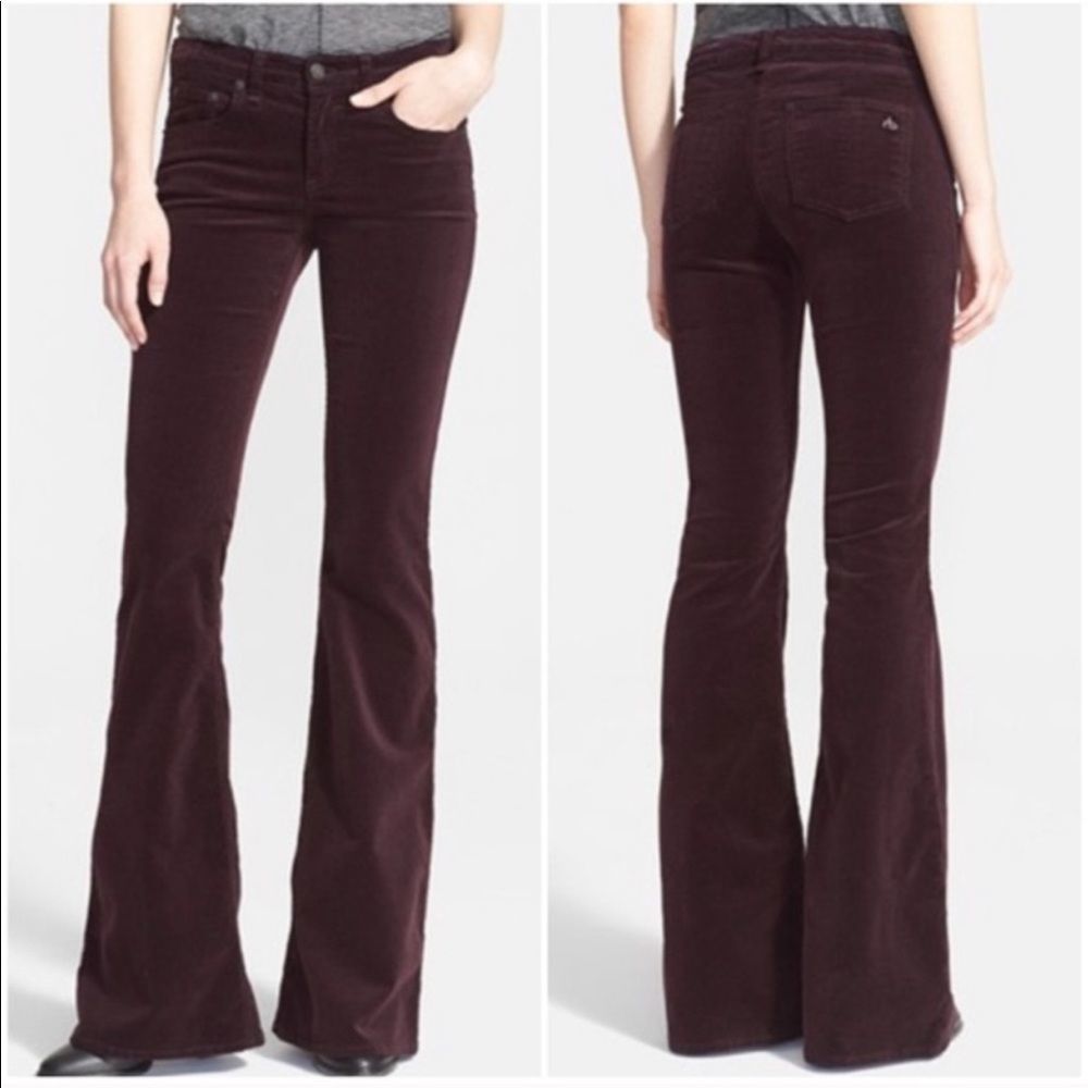 Rag and bone elephant bell wine corduroy jeans